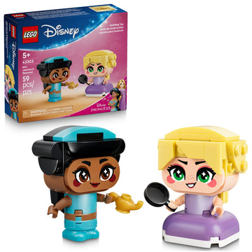 LEGO Disney Princess Mini Jasmine & Rapunzel Building Toy - Princess Toys for Girls & Boys, Ages 5+ - Disney Gifts for Kids - 43303