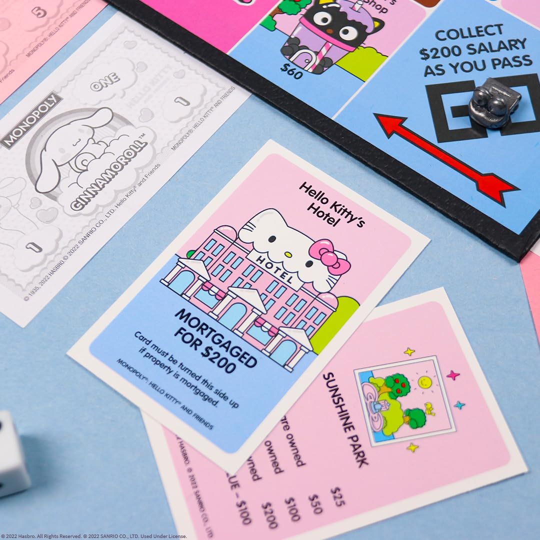 Monopoly: Hello Kitty and Friends, Buy, Sell, Trade Buildings from The Animated Series, Featuring My Melody, Badtz-Maru, Keroppi, Classic Monopoly