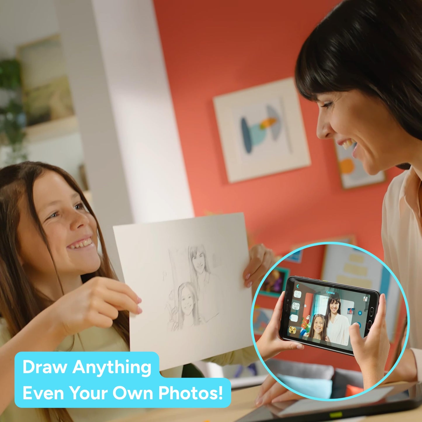 Flycatcher smART Sketcher AI Drawing Projector for Kids, AI Art to Trace