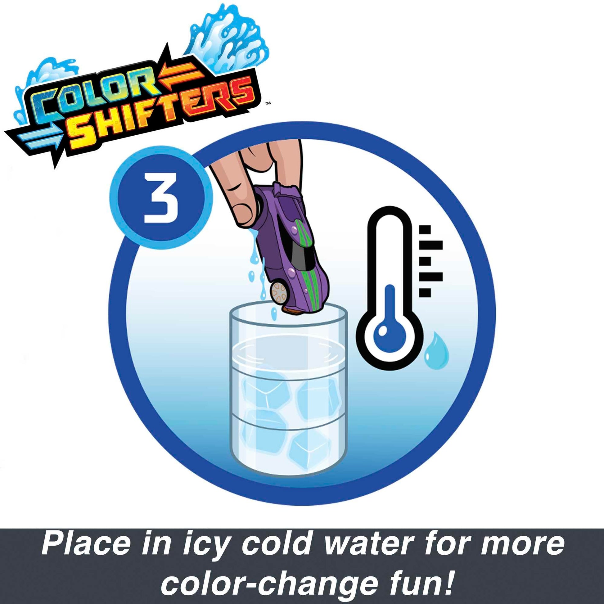 Hot Wheels Cars, Set of 2 Color Reveal Vehicles in 1:64 Scale with Surprise Initial Reveal & Repeat Color-Change Feature in Very Warm & ICY Cold Water