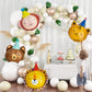 Animal Head Foil Balloon Kit, Lion Bear Monkey Cat foil balloon, Birthday Party Decorations, Baby Shower Supplies (Animal kit(4 pcs))