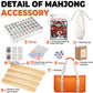 MUTEX American Mahjong Game Set, 166 Premium Mahjong Tile Set with Traveler Size Stylish Orange Carrying Bag, Western Mahjong Set with 4-Piece Wood