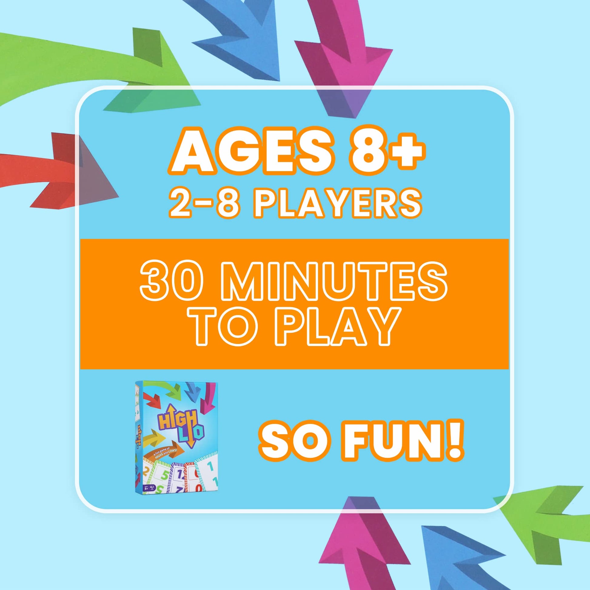Point Games High-Lo Card Games for Families, Adults & Kids, Family Game Night Fun of Highs & Lows for All Ages, Durable Playing Cards, 2-8 Players