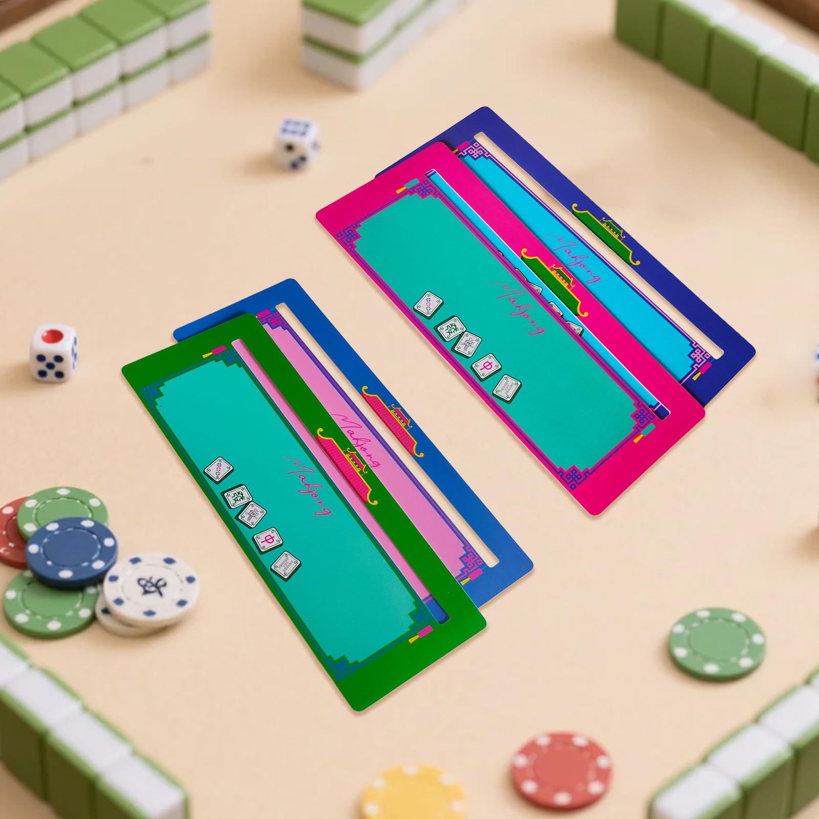 SZFHUMFT 4 Pcs Mahjong Line Finder - Suitable for Beginners and Experienced Players, Mahjong Line Reader, Ideal Gifts for Mahjog Lovers (Multicolor)