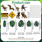 Dinosaur Party Table Centerpieces Decorations - 6 Sets Volcano Paper Bucket Centerpieces with Dinosaur Table Topper Sticks, Realistic Tropical Leaves