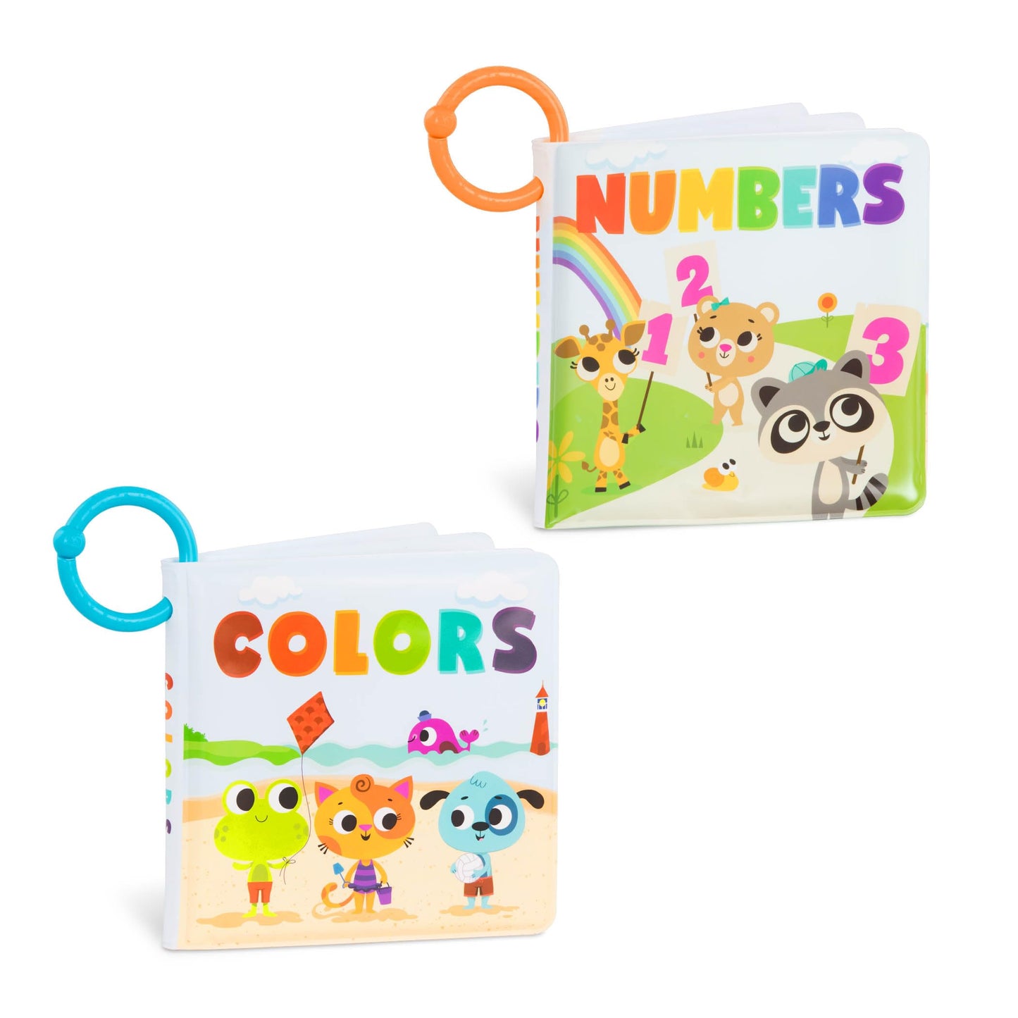 B. toys Bath Books, Tub Time Books 2-Pack, Waterproof Colors Numbers