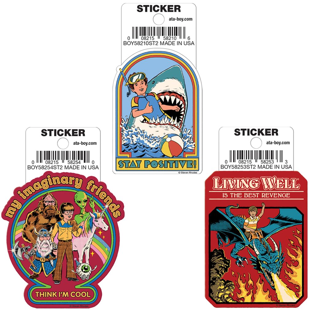Ata Boy Steven Rhodes Set of 3, 3 Inch Vinyl Stickers