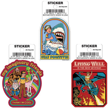 Ata Boy Steven Rhodes Set of 3, 3 Inch Vinyl Stickers