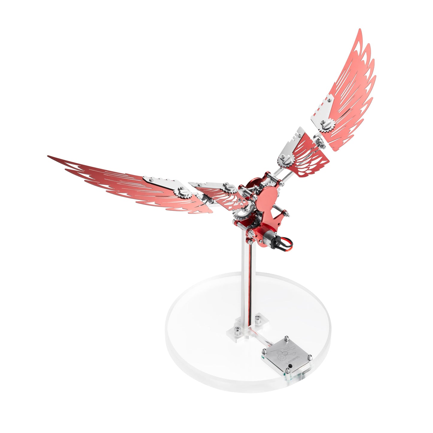 LONGPIN Flying Wings 3D Metal Puzzle Kit - Mechanical Biomimetic Wings with Micro Motor, DIY Kinetic Sculpture for Adults, Precision Electroplating