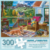 Bits and Pieces 300 Piece Puzzles for Adults 300 Large Pieces 18" x 24" Jigsaw Puzzles - Lakeside Cabin, Random Die Cut, No 2 Pieces Alike, Terrace