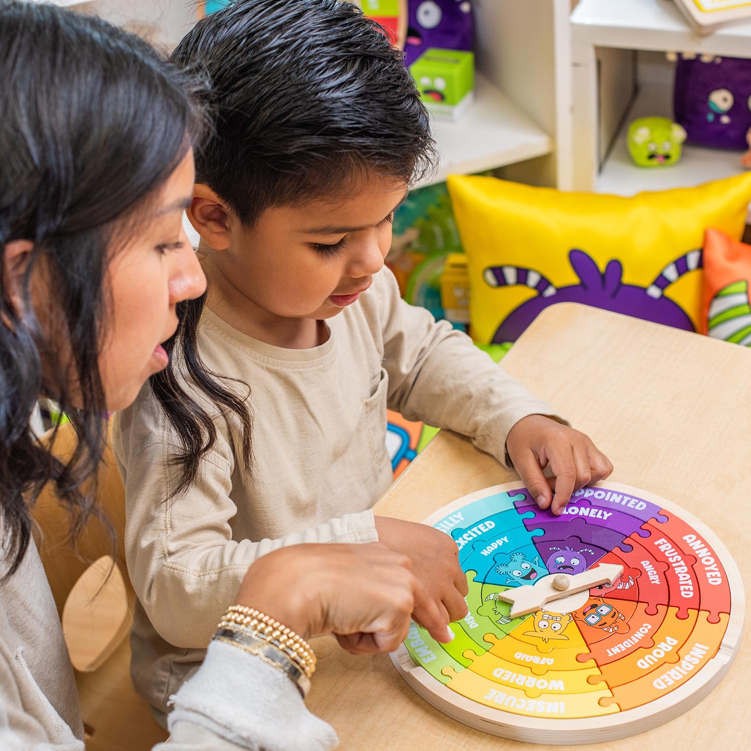 Open The Joy My Emotions Wheel: Emotional Intelligence, Mindfulness, and Learning Toy for Kids Ages 3 and Up