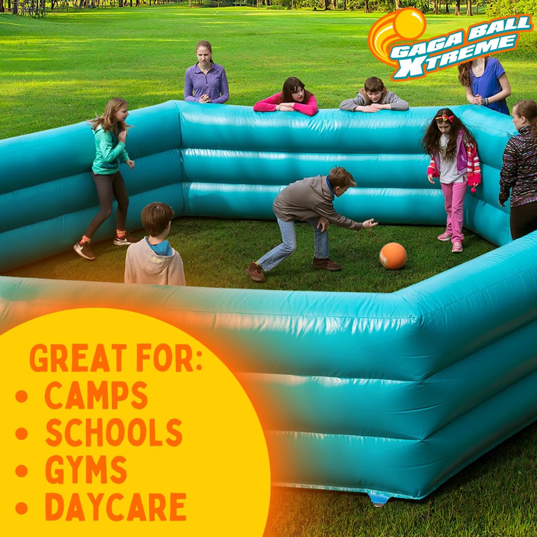 SCS Direct Gaga Ball Monster 5 in Playground Balls with Air Pump, 4 Pack