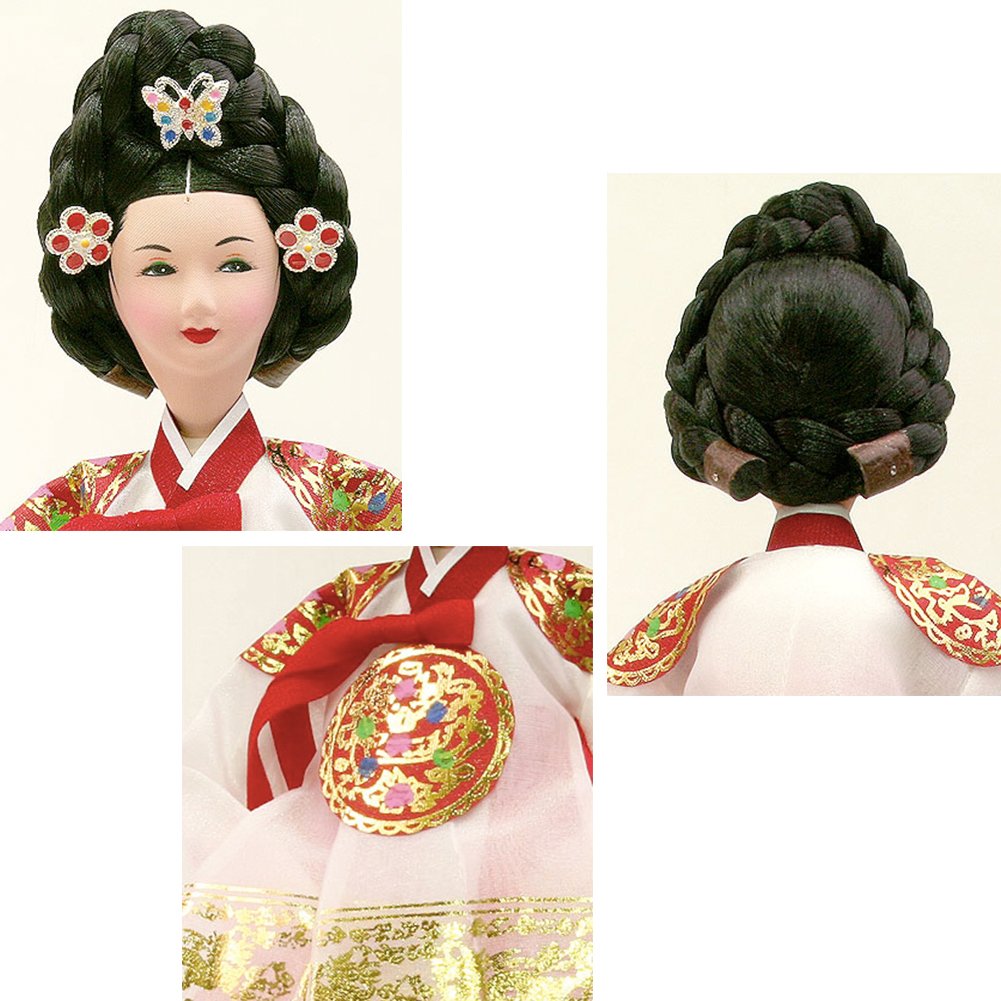 Parkssisangbang Korean Traditional Handicraft Hanbok Dolls The Queen Version1 Figure Gift RED