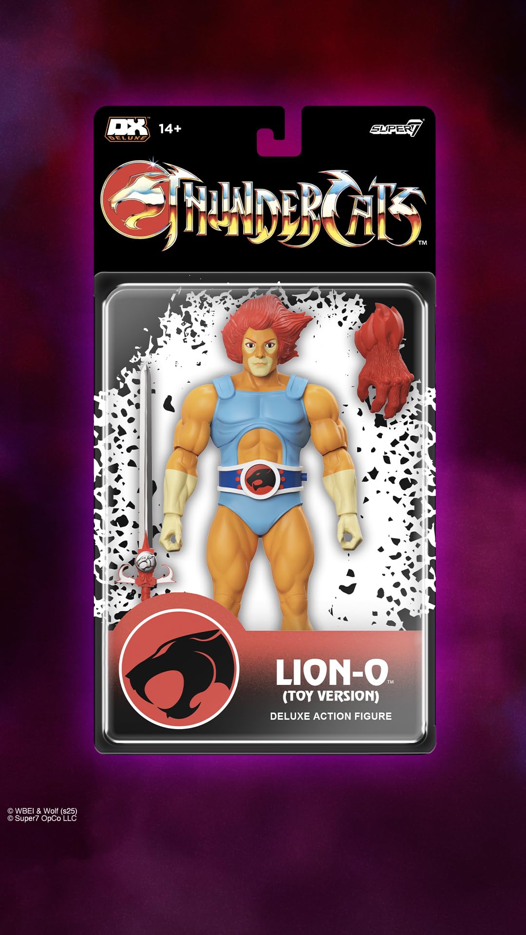 Super7 Deluxe Thundercats Lion-O (Toy Recolor) - 7" Thundercats Action Figure with Accessories - Classic Cartoon Collectibles and Retro Toys