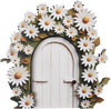Cauaoa White Daisy Frame Fairy Door, Miniature Fairy Garden Accessories, Glow in The Dark, Outdoor Decor