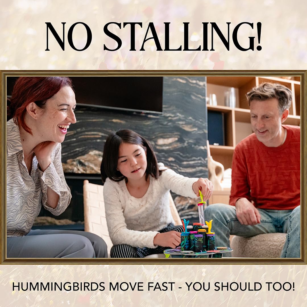 Hummingbirds Board Game, A Real-Time, Push Your Luck Dexterity Party Game, Test Your Timing & Collect Nectar Token Points, A Fun Family Game