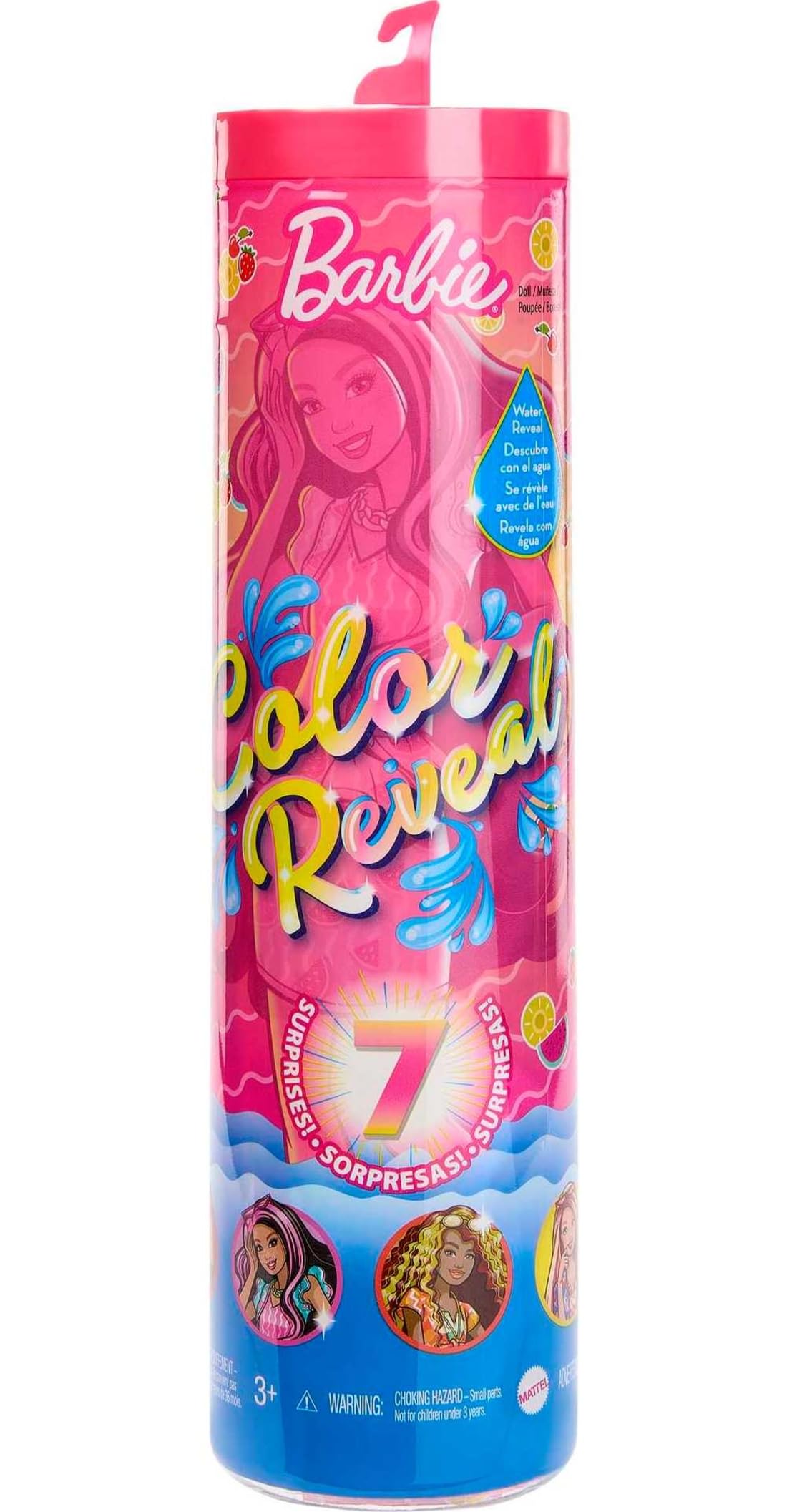 Barbie Color Reveal Doll & Accessories, Scented Sweet Fruit Series, 7 Surprises, 1 Barbie Doll (Styles May Vary)