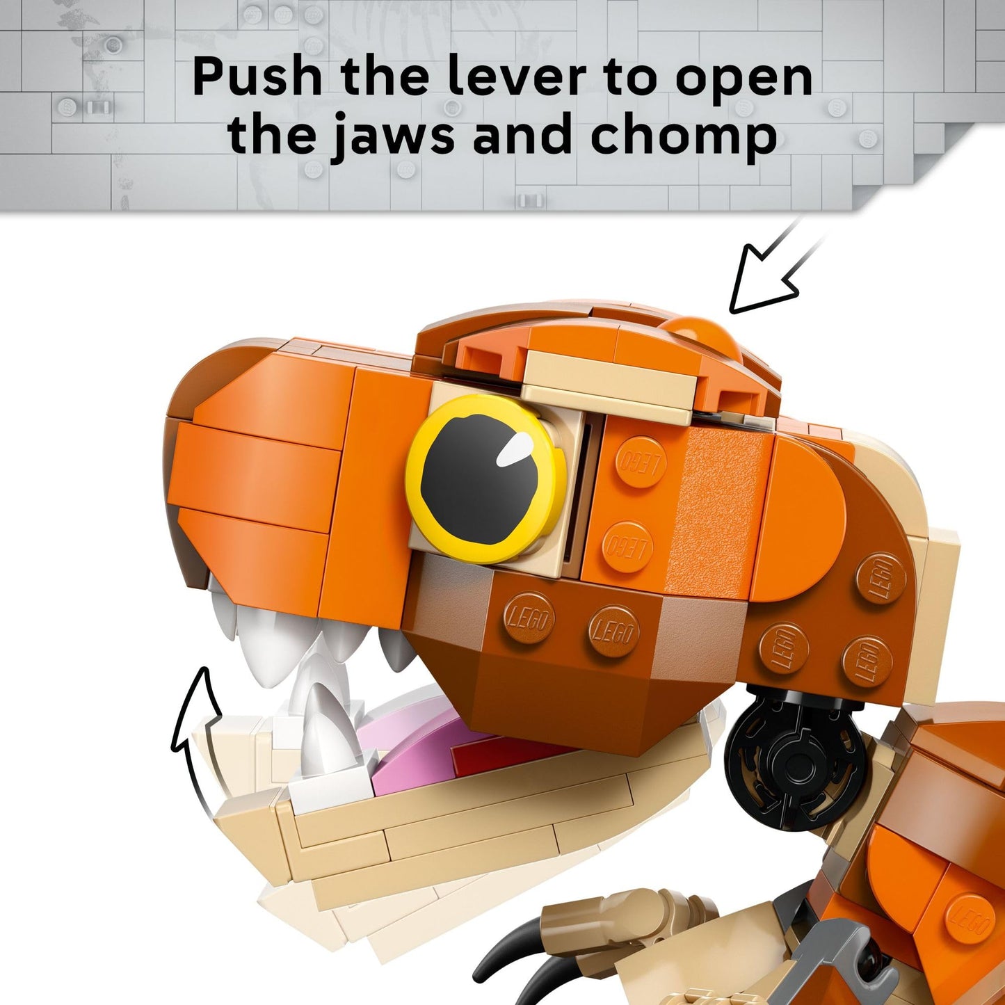 LEGO Jurassic World Little Eatie T Rex Toy - Dinosaur Building Toy for Kids, Boys and Girls, Ages 7+ - Gift Idea for Birthdays and Fans - with Movable