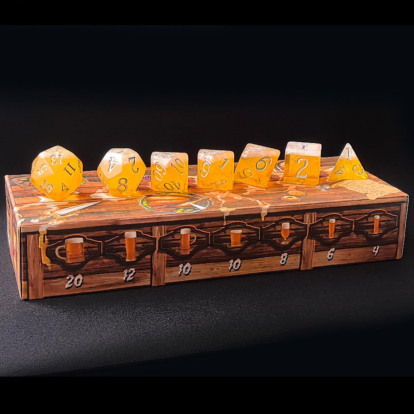 The Tavern Drinking Game, Novelty Polyhedral Beer Dice Set for Drinking Game (24MM Oktoberfest Set)