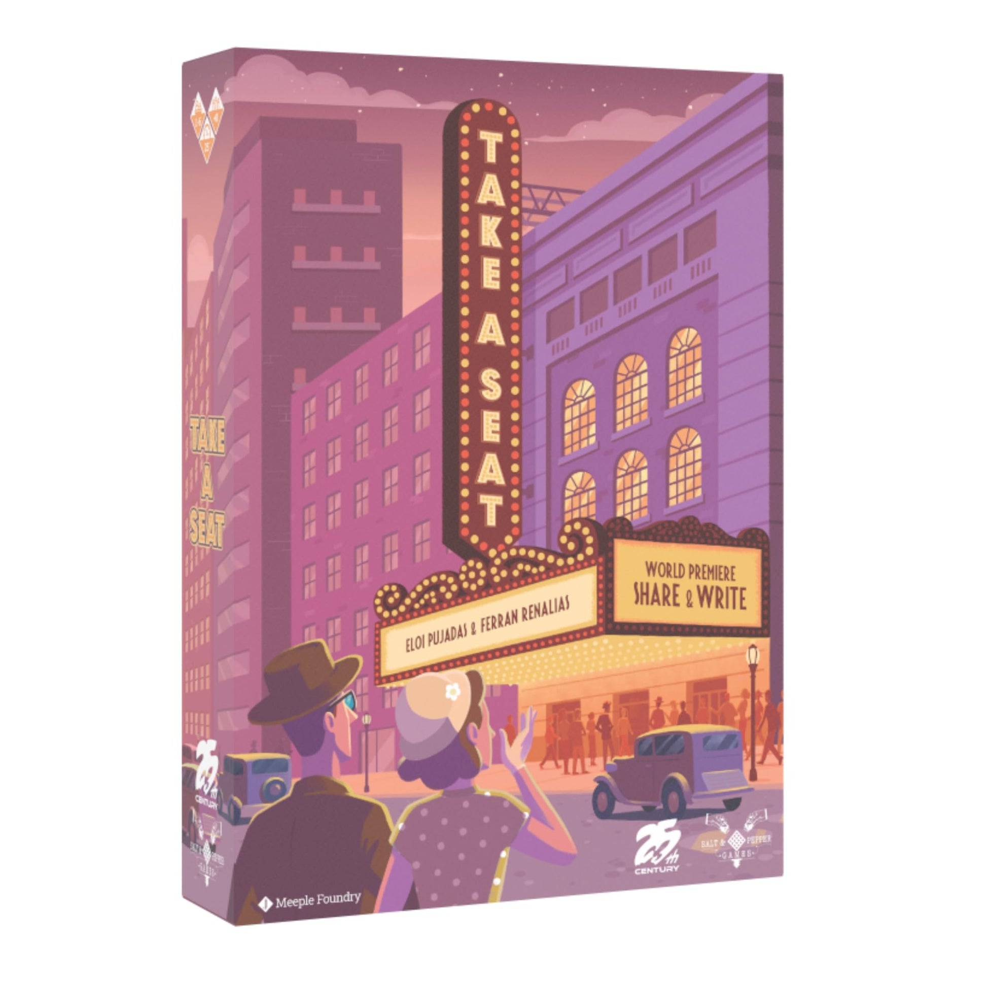 Take a Seat by 25th Century Games | Strategic Theater Seating Board Game | Share & Write Mechanic. Celebrity Reservations | Objective Cards & Usher