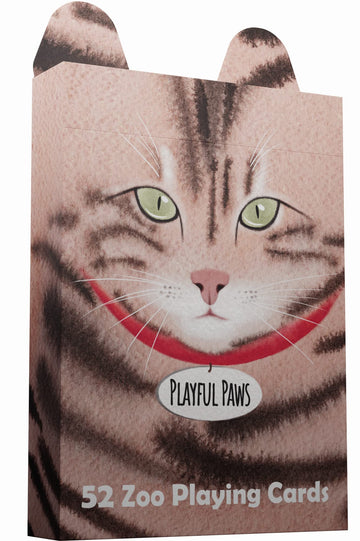 Zoo52 Playful Paws Playing Cards - Beautiful Cat & Dog Deck of Cards with Free Card Game eBook, Hand Illustrated Water Color Poker Cards. Unique Box