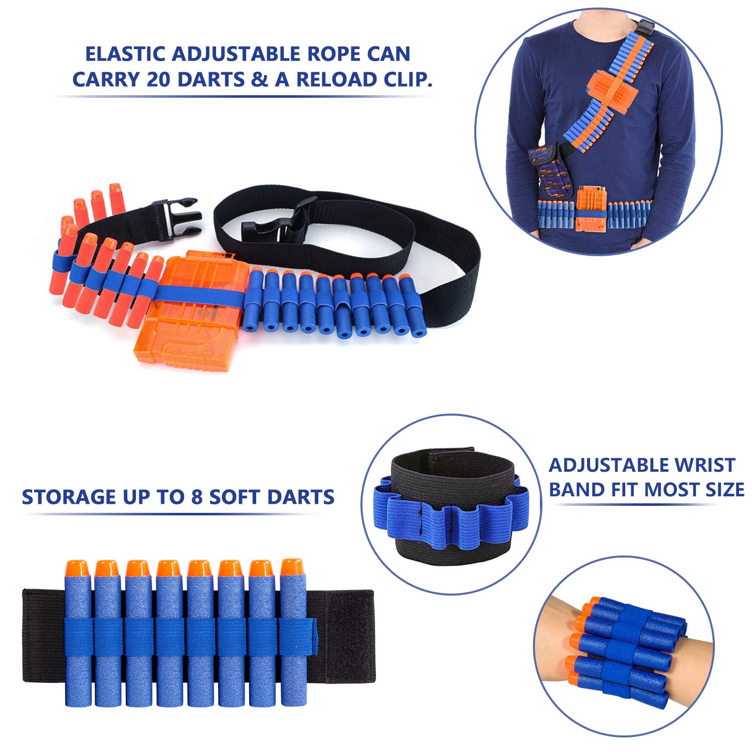 2 Pack Kids Tactical Vest Kit for Nerf Guns Game N-Strike Elite
