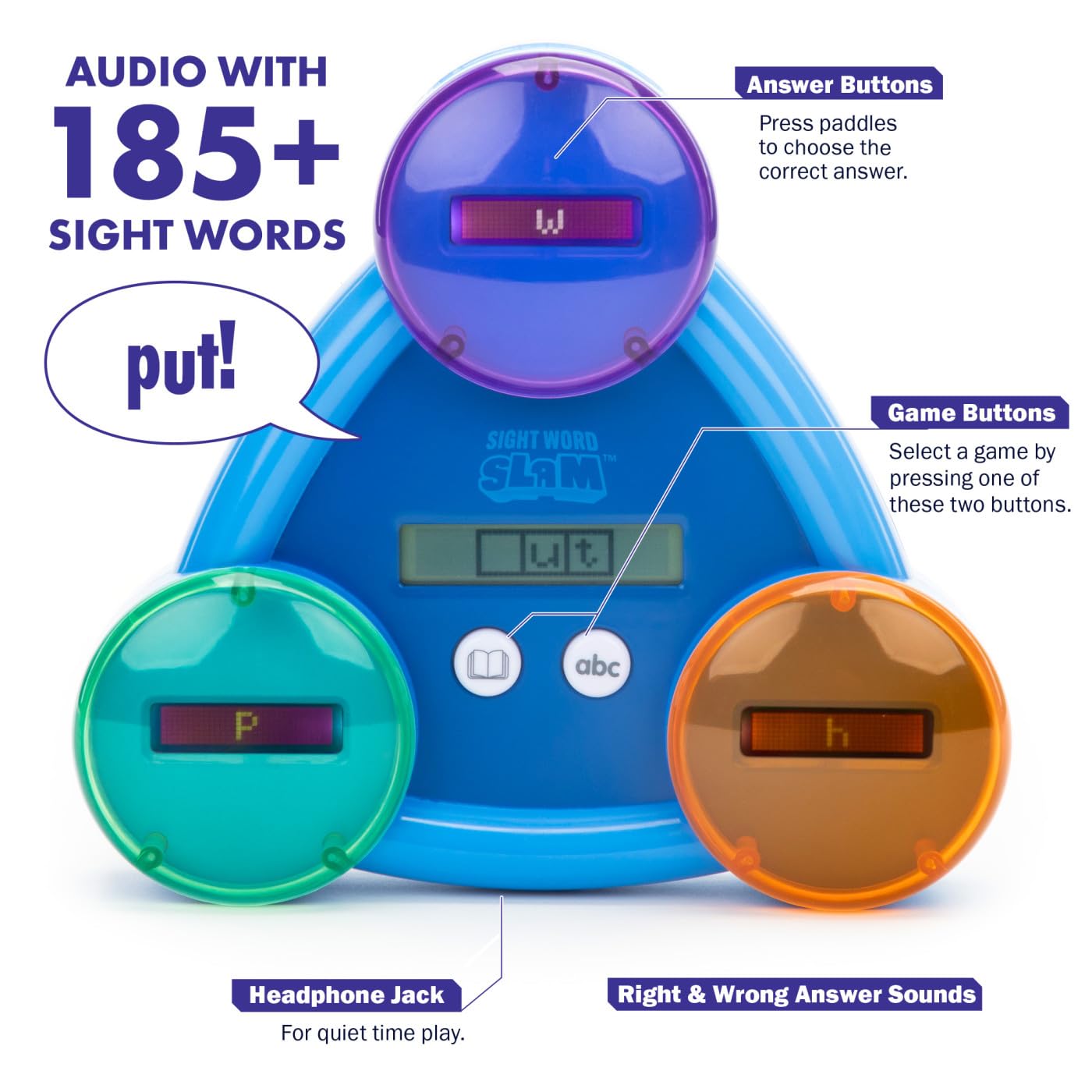 Educational Insights Sight Word Slam - Kindergarten Learning Activities, Sight Word Games, Electronic Phonics Flash Cards, Reading Games for Kids 5-7