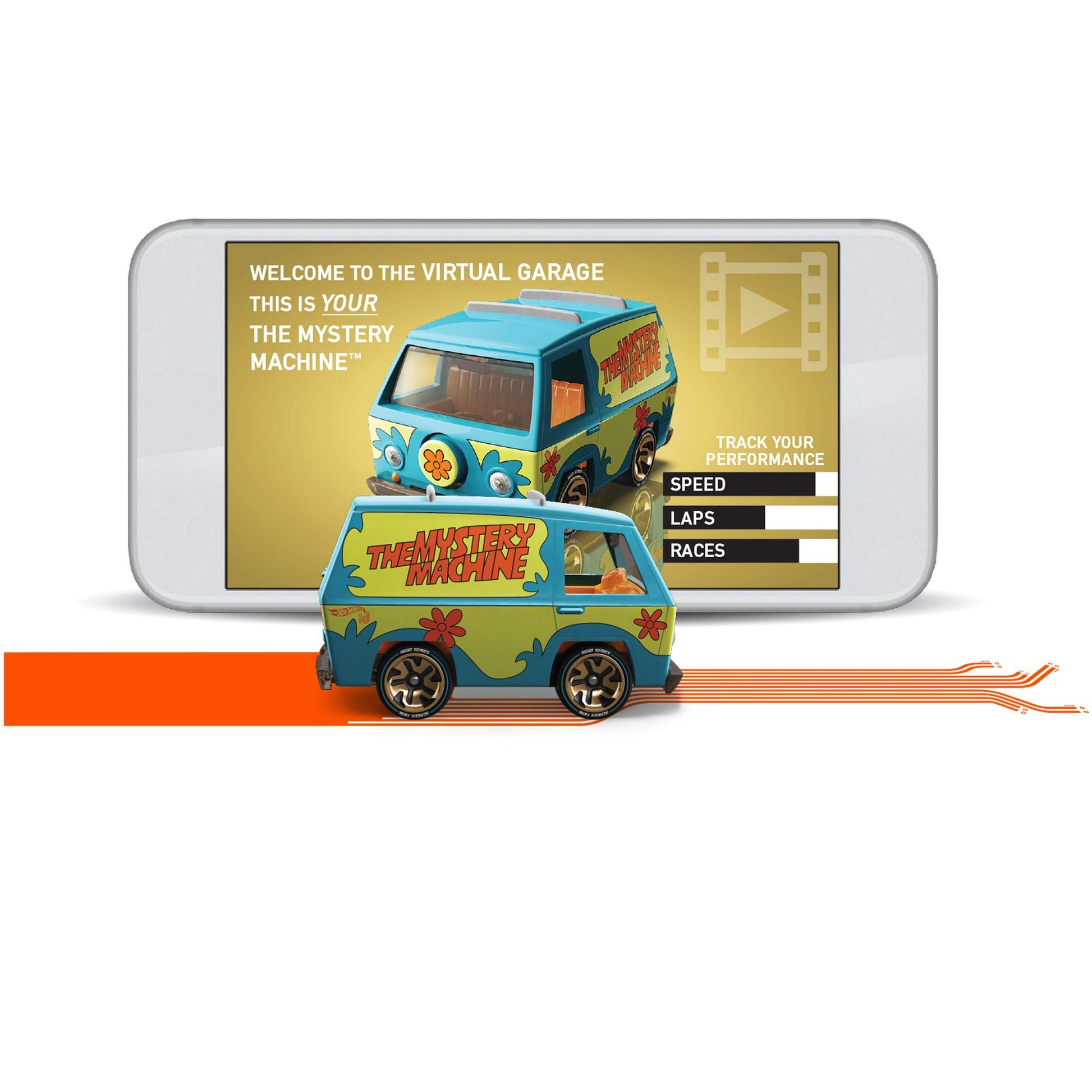Hot Wheels id Vehicle Mystery Machine with Embedded NFC Chip, Uniquely Identifiable, 1:64 Scale, for Kids Ages 8 Years and Older