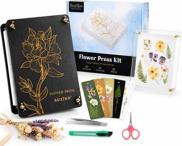 Suziko Large Flower Press Kit 11.8 x 8.7 inch 6 Layers with Photo Frame and Book Marks,Plant Pressing Kit for Adults Measures, Fast Making Pressed