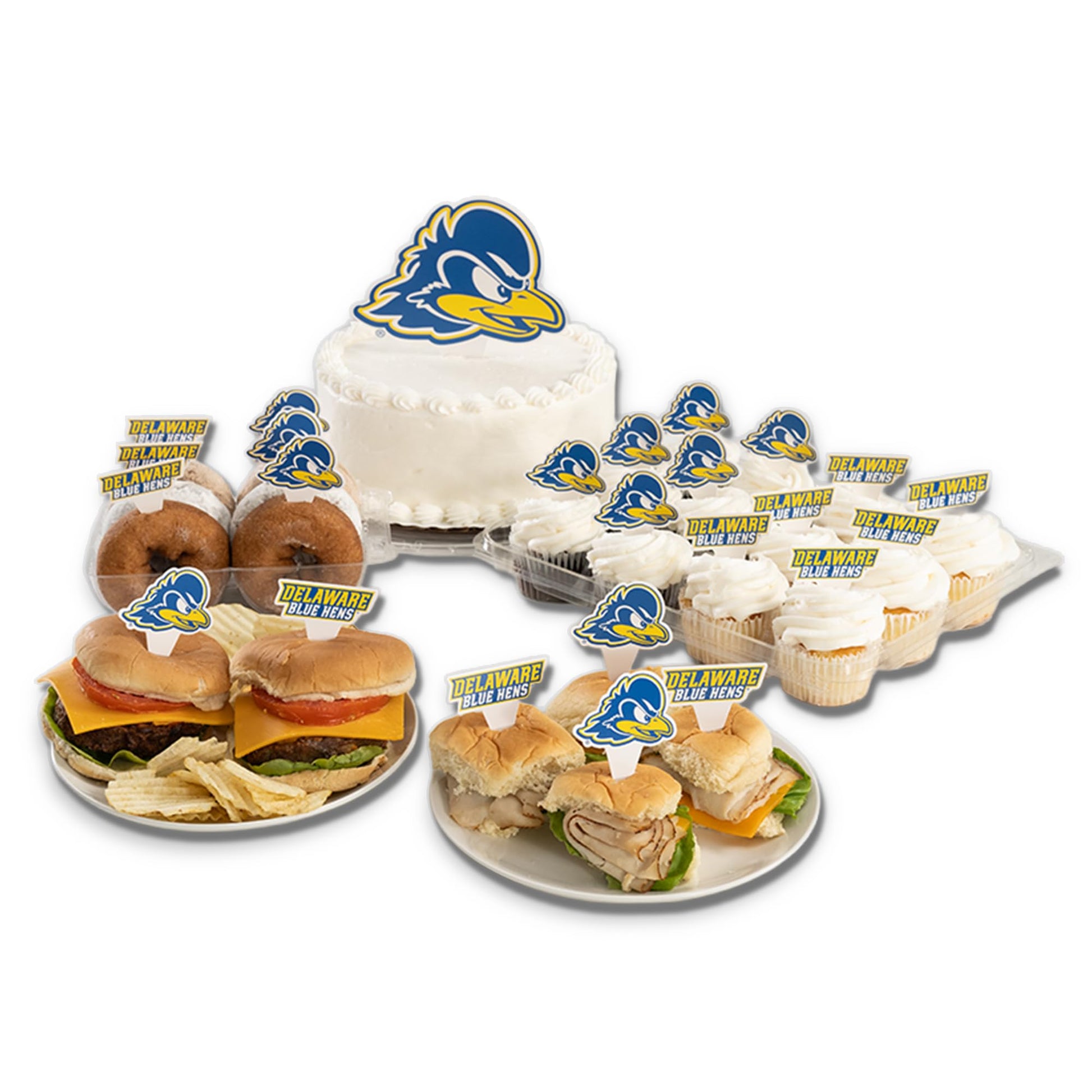 Desert Cactus University of Delaware UD Fightin Blue Hens Food Picks, Cupcake and Cake Toppers, Cake Pop Sticks - 25 Pcs Party Supplies