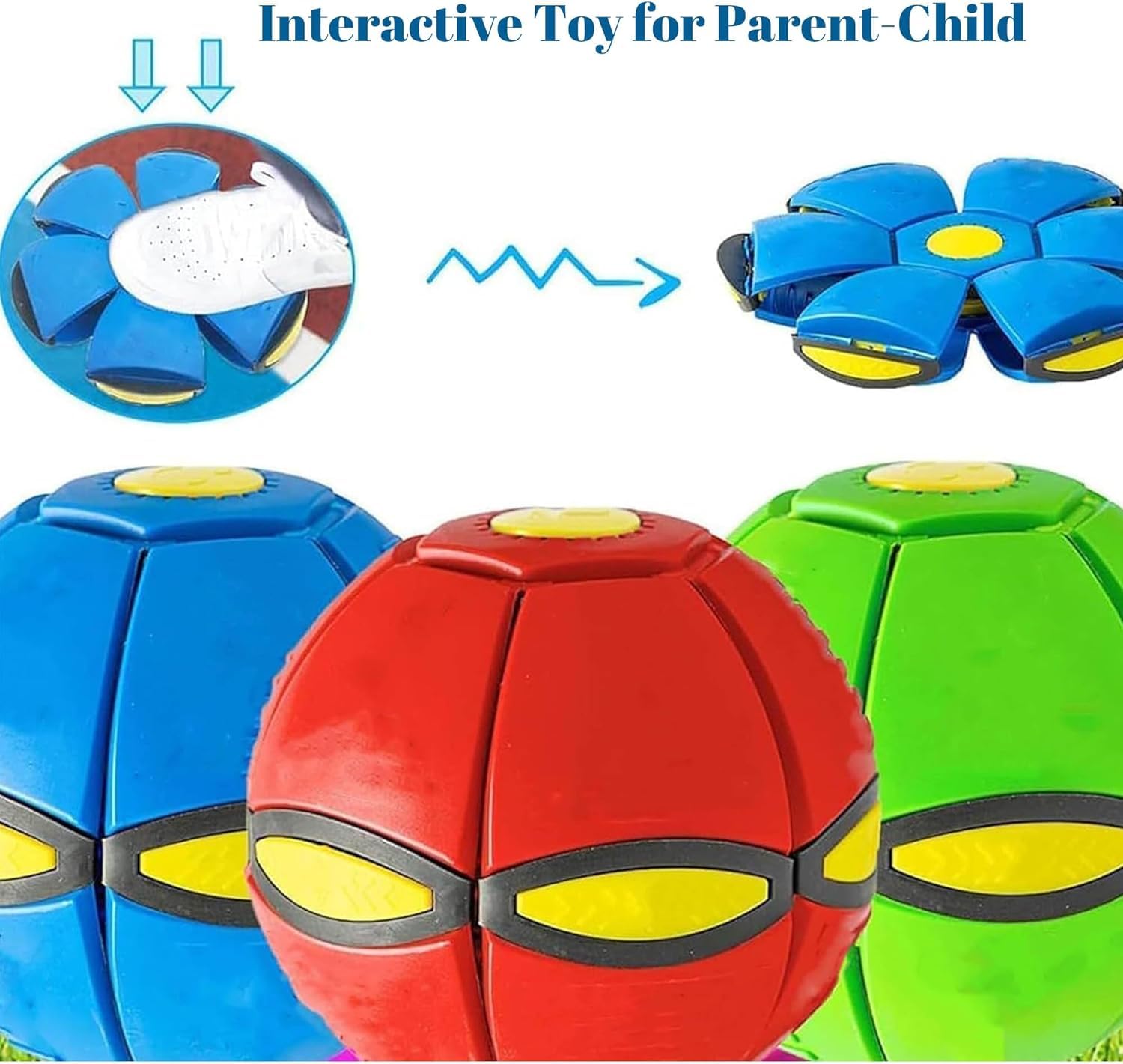 AITIDE Magic Bouncing Ball, Magic Bouncing Ball with 6 Light, Dual Form Freely Switchable, Parent-Child Interaction Suitable for Indoor & Outdoor Use