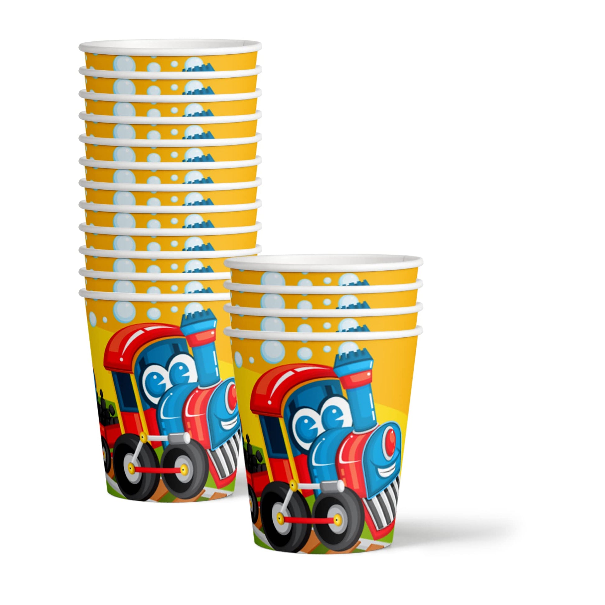 All Aboard! Train Birthday Party Supplies Set Plates Napkins Cups Tableware Kit for 16