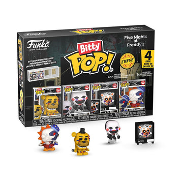 Funko Pop! Bitty 4pk: Five Nights at Freddy's - Withered Golden Freddy, Marionette, Lolbit, & Sun/Moon - 1 in 6 Chance for Eclipse - 0.9 Inch (2.2 Cm)