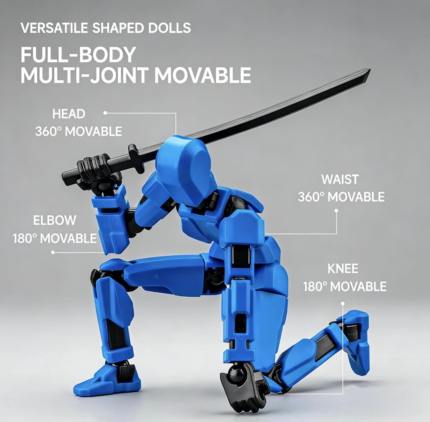 Titan 13 Action Figure, Assembly Completed 3D Printed Action Figure, Multi-Jointed Movable Dummy Robot, Articulated Desktop Toy for Collectors