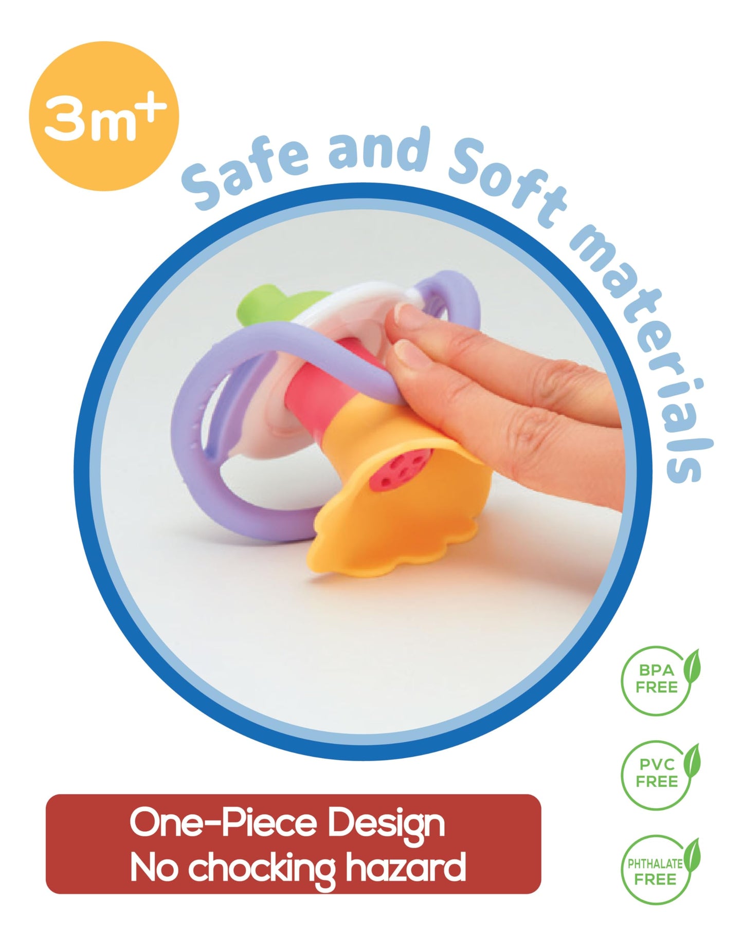 BaBeloved Flower Whistle Baby Teething Toys Multiple Sensory Montessori Baby Teether Toys Soft Food-Grade Teethers for Babies Blow Sound Teething