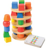 Constructive Playthings 3D Colorful Geometric Balancing Stacker, 25-Piece Block Set