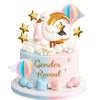 Gender Reveal Cake Topper Storks Cake Decorations Cloud Star Moon Hot Air Balloon Pink Blue Balls for Birthday Gender Reveal
