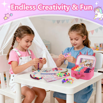Bracelet Making Kit Gift for Girls Ages 8-12, 1200 Colorful Elastic Cloth Rubber Loom Bands Weaving Loom Bracelet Kit DIY Arts and Crafts Kit Toys