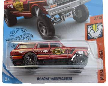 Hot Wheels '64 Nova Wagon Gasser, [red] 174/250 Muscle Mania 2/10