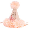 MADENG Rose First Birthday Hat - 1st Birthday Party Decoration, Pink Butterfly 1st Birthday Hat, Flowers 1st Birthday Crown, Cake Crush Champagne Gold