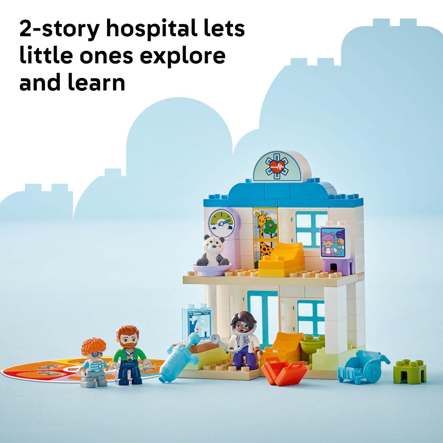 LEGO DUPLO Town First Time Visit with The Doctor Office Building Toy Playset - Preschool Learning and Educational Toy for Toddlers, Boys and Girls,