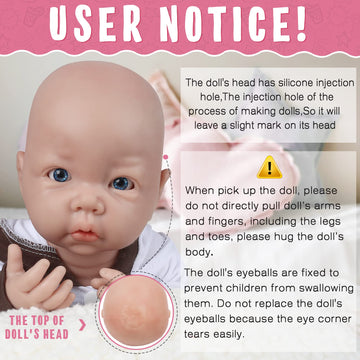 Vollence 17 inch Silicone Baby Dolls Girl Weighted 5.21 lb,[NOT Vinyl],Silicone Full Body Reborn Lifelike Real Life Realistic Newborn Soft Babies with
