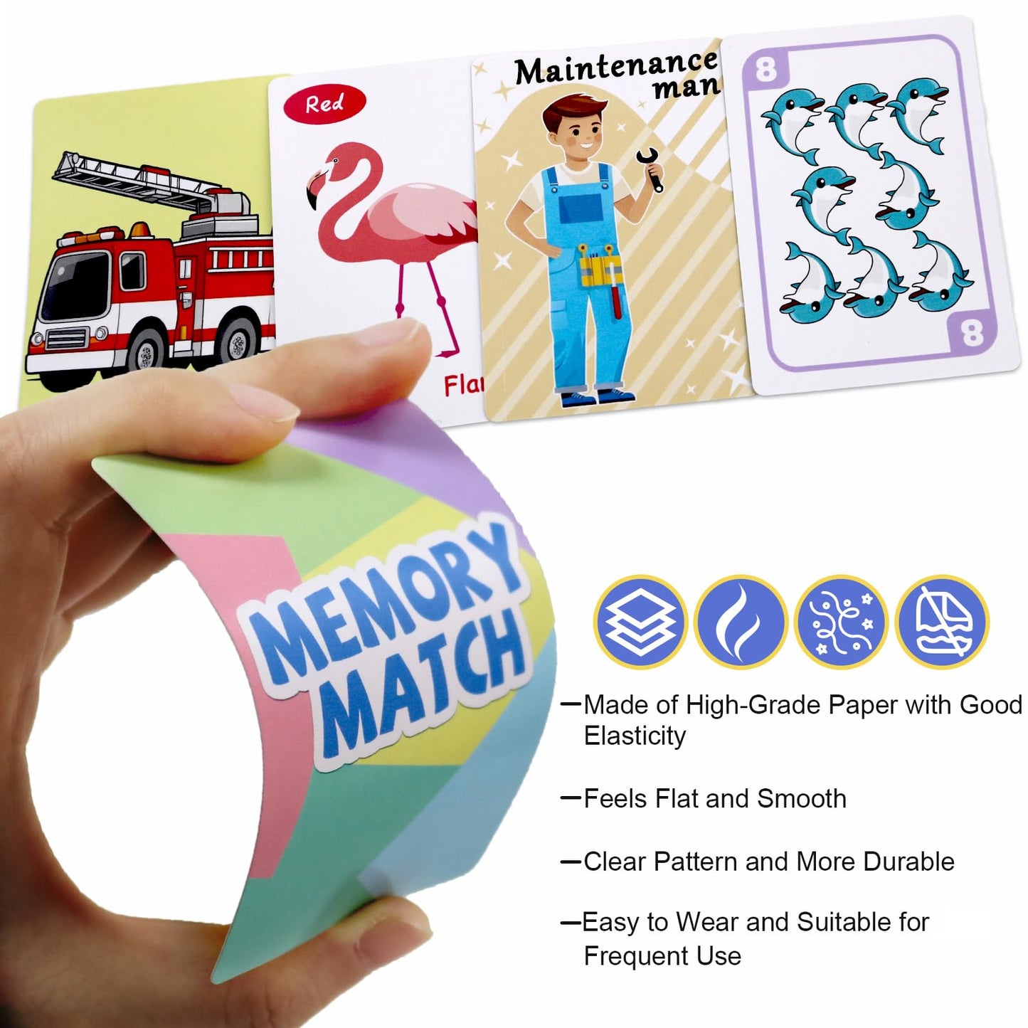 Card Games for Kids Ages 4-8, Go Fish,Old Maid Card Game and Memory Games Card, Fun Classic Kid Toddlers Games for Family Game Night Party Travel