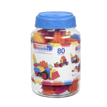 Battat - Bristle Blocks - STEM Interlocking Building Blocks - 80 Pieces Playset - Reusable Storage Bucket - Developmental Toys for Toddlers & Kids