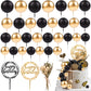 33 PCS Mini Ball Cake Topper Cupcake Insert Acrylic Cake Topper Artificial Dried Flowers Cake Decorations for Anniversary Graduation Birthday Party