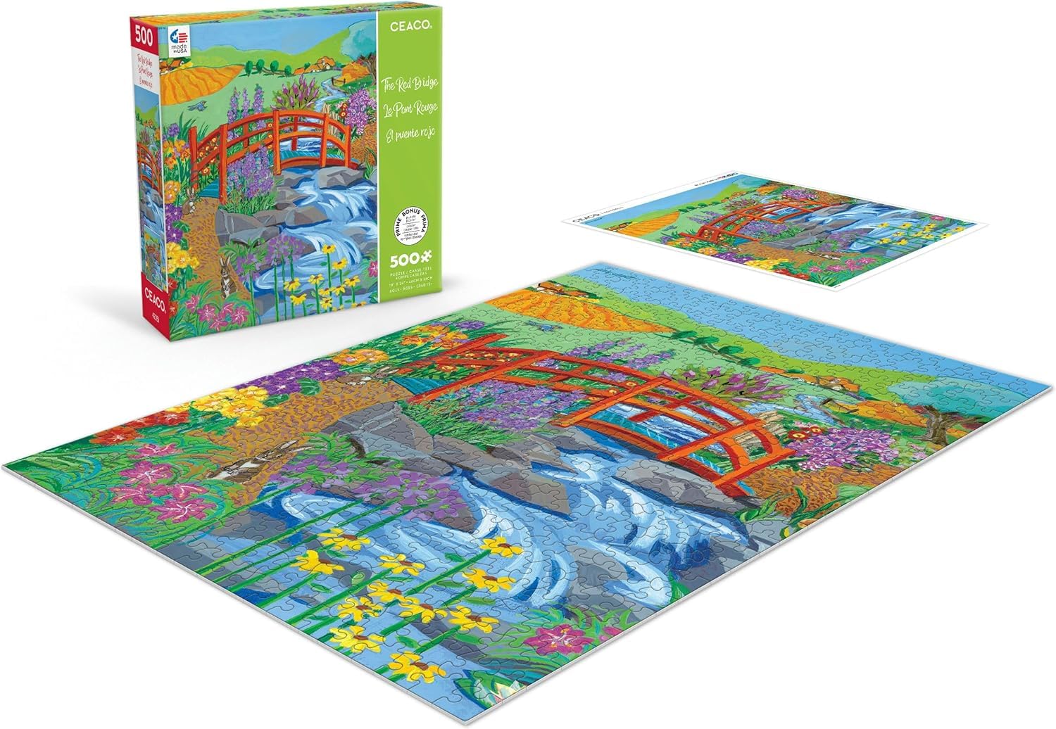 Ceaco - Red Bridge - 500 Piece Jigsaw Puzzle for Adults