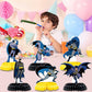 Bat-Man Birthday Party Supplies - 6pc Bat Hero Theme Table Centerpieces, Double Side Honeycomb Table Decorations, Cake Toppers, Photo Booth Props,