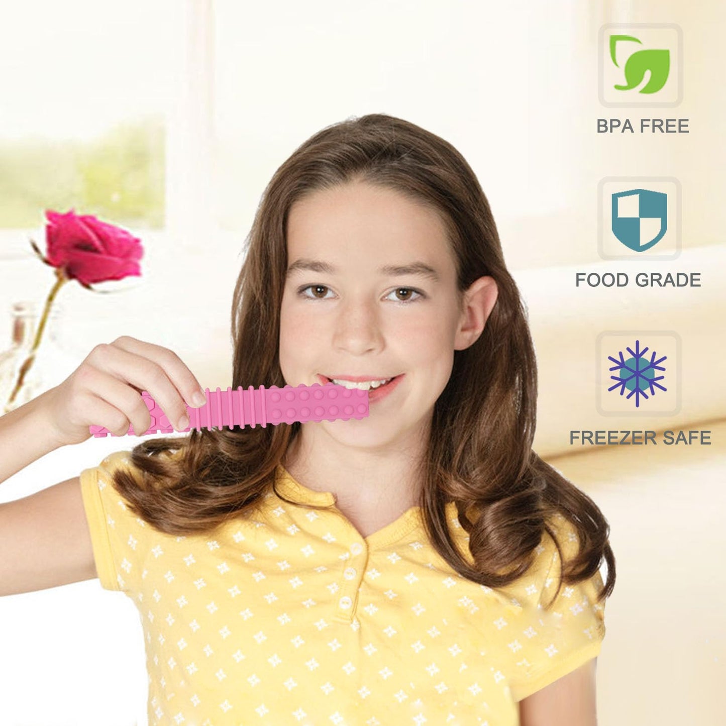 Sensory Chew Toys for Autistic Children, 4 Pack Silicone Chew Tube Teething Sticks Toys for Autism, ADHD, SPD, Chewies with Special Needs, Oral Motor