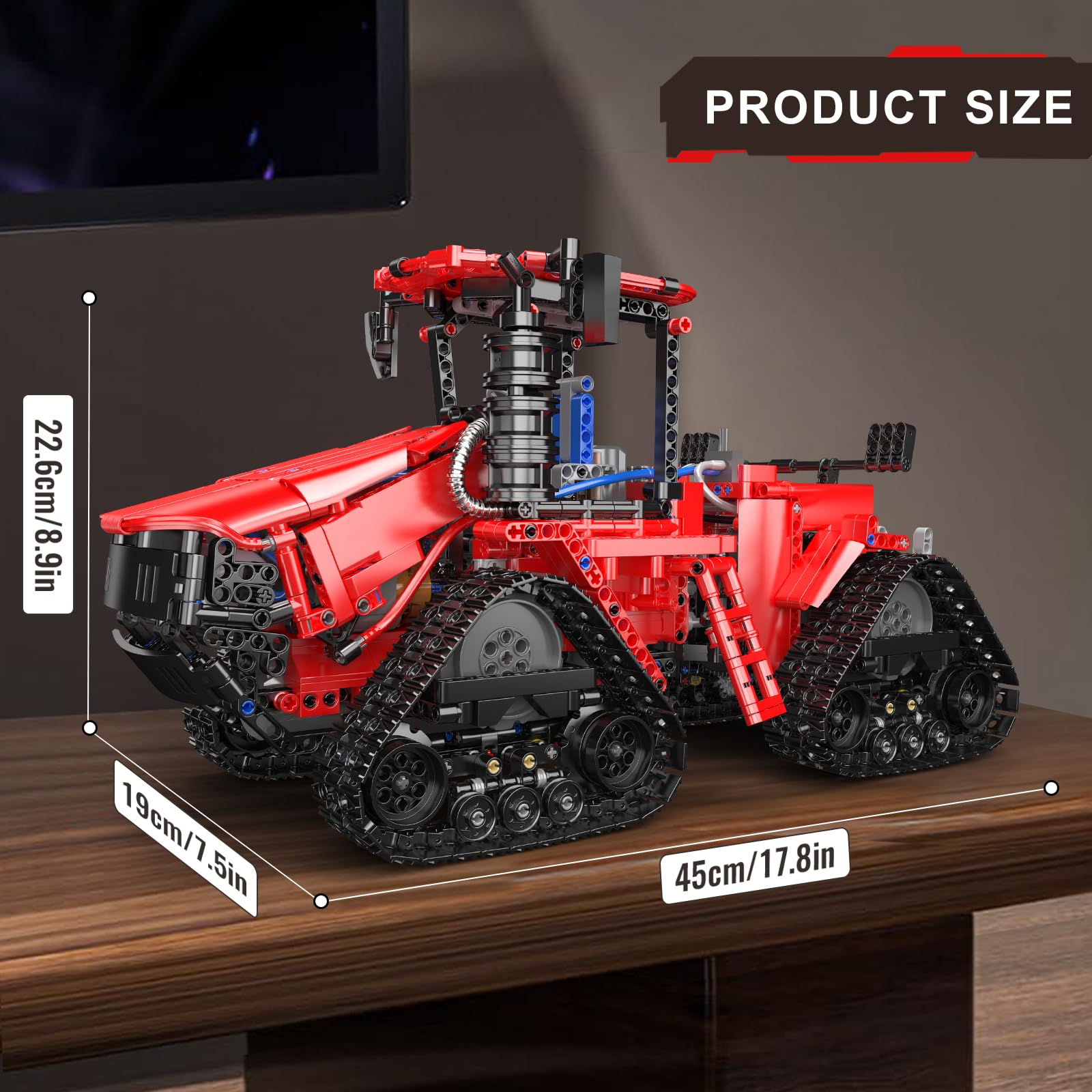Mould King Crawler Tractor Building Toys, 1698 Pieces 4x4 Tracked Tractor Building Sets for Adults Age 14+, Construction Vehicle Model Blocks Kit