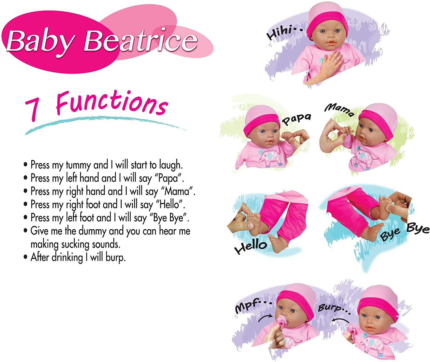Lissi 16" Interactive Baby Doll with Accessories, 16 inches , Pink